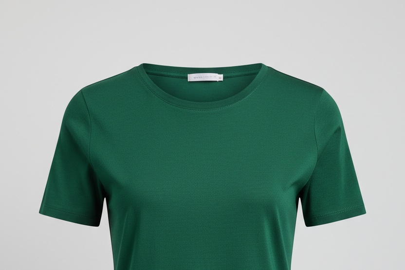 Green round neck t-shirt - product only